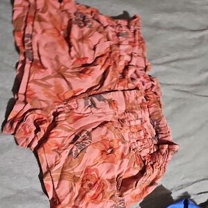 FP Movement by Free People Floral Cargo Shorts - Pink and Green